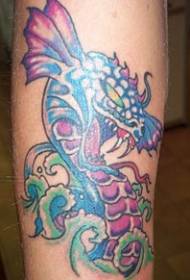 Kleur zee Dragon Snake Tattoo patroon