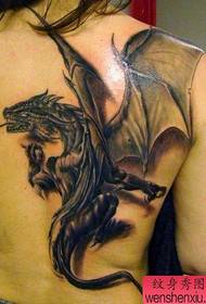 dívčí záda je velmi hezký vzor tetování evropských a amerických draků