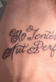 perna foto de tatuaje de flores de letra latina