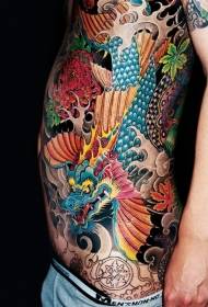 ren koulè rete vivan Chinwa dragon mak modèl tatoo