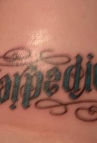 immagine del tatuaggio del fiore latino di colore della gamba