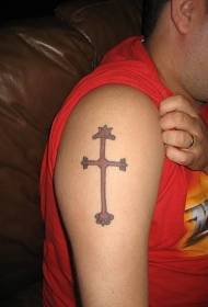κόκκινο λατινικό μοτίβο τατουάζ σταυρό