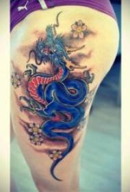 Modello del tatuaggio di Qinglong ragazzi parti del corpo dello stile del modello di tatuaggio totem di Qinglong e drago 10