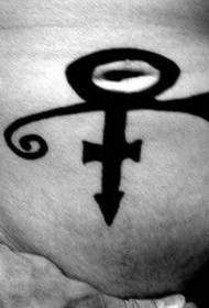 czarno-biały plemienny planeta symbol tatuaż wzór