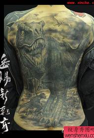 super nga bug-os nga balik nga pattern sa tattoo sa Tyrannosaurus