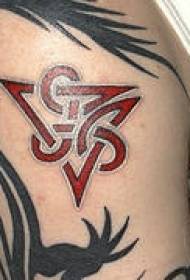 Modello di tatuaggio rosso celtico logo tribale