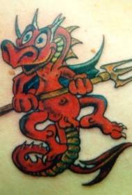 Modello del tatuaggio del drago diavolo rosso del fumetto