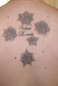 muž za šedou pěticípou hvězdou tetování vzor