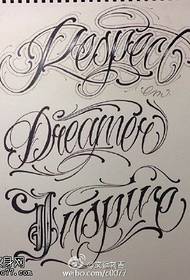 corpo del fiore squisito modello di tatuaggio manoscritto inglese