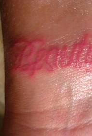 wrist ຮູບແບບ tattoo ນາມແຝງພາສາອັງກິດສີບົວທີ່ສວຍງາມ