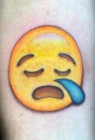 Emoji tattooê xweş û dilşikestî ya modela tattooê emoji