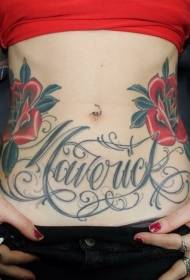 Tatuaggio rosa a colori stile vecchia scuola stile vita