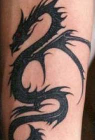 Black Tribal Dragon Red Eye Tattoo Pattern