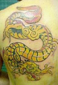 Bumalik Dilaw na Dragon Tattoo Pattern