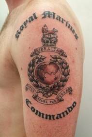 Royal Marines cim tattoo qauv