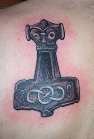 Tribal Hammer Schwaarz Tattoo Muster