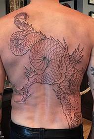 Zadní Sting Line Dragon Tattoo Pattern
