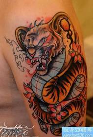 arm color tiger dragon tattoo pattern