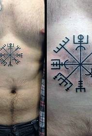 schwaarz mysteriéis Symbol Tattoo Muster
