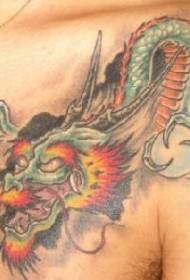 Mysterious Chinese Dragon Shoulder Tattoo Pattern