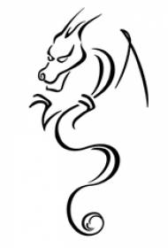 fekete vonal vázlat kreatív uralkodó sárkány totem tetoválás kézirat