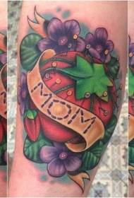Armkleur grote tomaat tattoo foto