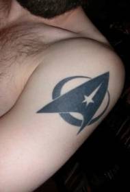 „Star Trek“ simbolis - juodas tatuiruotės raštas