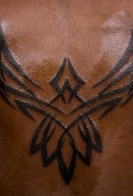 nugaros juodos genties paprasta fenikso tatuiruotė
