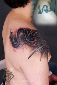 чоловічі передні груди до спини супер круто плече європейський та американський візерунок татуювання дракона