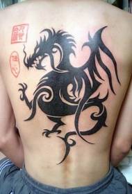 ຮູບແບບ Tattoo Back Totem Dragon ແລະແບບລົມຂອງຈີນ