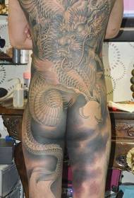 uralkodó hűvös teljes hátsó sárkány tetoválás mintával