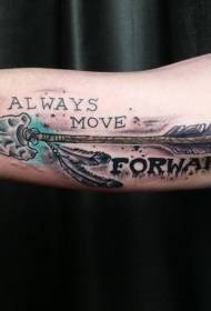 Big ancient tribal arrow and English alphabet tattoo pattern