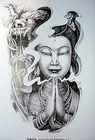 usa ka pattern sa tattoo sa dragon sa Guanyin nga gipaila sa beterano nga tattoo