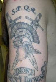 mahetla grey r Roman State Latin tattoo paterone