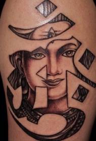 Spalla nera Hindu Shiva Tattoo Pattern