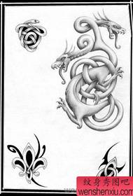 Modello di tatuaggio europeo: immagine del modello di tatuaggio del drago europeo e americano