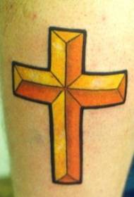patrón de tatuaje de cruz de oro