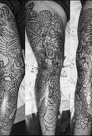 láb klasszikus pont tövis sárkány tetoválás minta