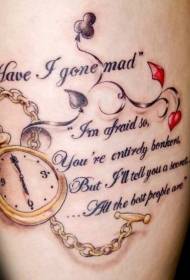 prachtige gouden klok kombineare mei lettertatoetmuster