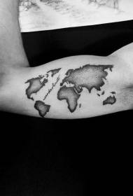 Big Black Sting World Map Tattoo- ի նախշը