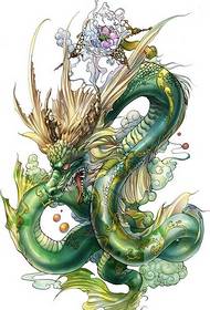 mode classique belle image de modèle manuscrit de tatouage de dragon