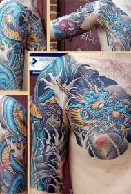 Half A Blue Dragon Tattoo-patroon