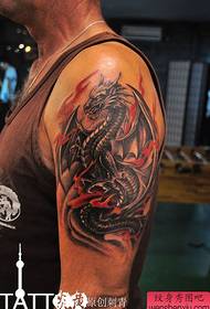 boys arm cool European and American dragon tattoo pattern