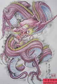 modello di tatuaggio drago maschio schiena piena colore preferito
