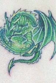 patrón de tatuaje de dragón verde