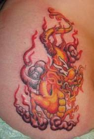Motif de tatouage de personnalité de dragon de feu asiatique
