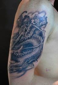 Braccio nero asiatico Dragon Tattoo Pattern