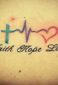 Senbòl lavi koulè ak Tattoo lèt anglè