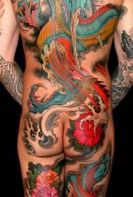 цоол узорак драгон тетоважа у боји леђа