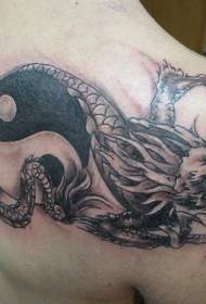 abaga nga orihinal nga yin ug yang tsossip dragon tattoo pattern